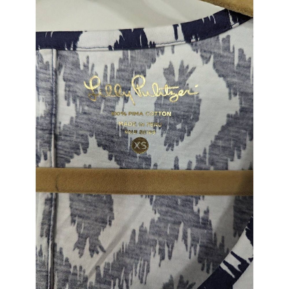 Lilly Pulitzer‎ Beacon Little Fish Dress women's size XS navy blue pima cotton - Picture 4 of 8